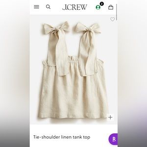 J crew Women’s Tie-Shoulder Linen Tank in Flax